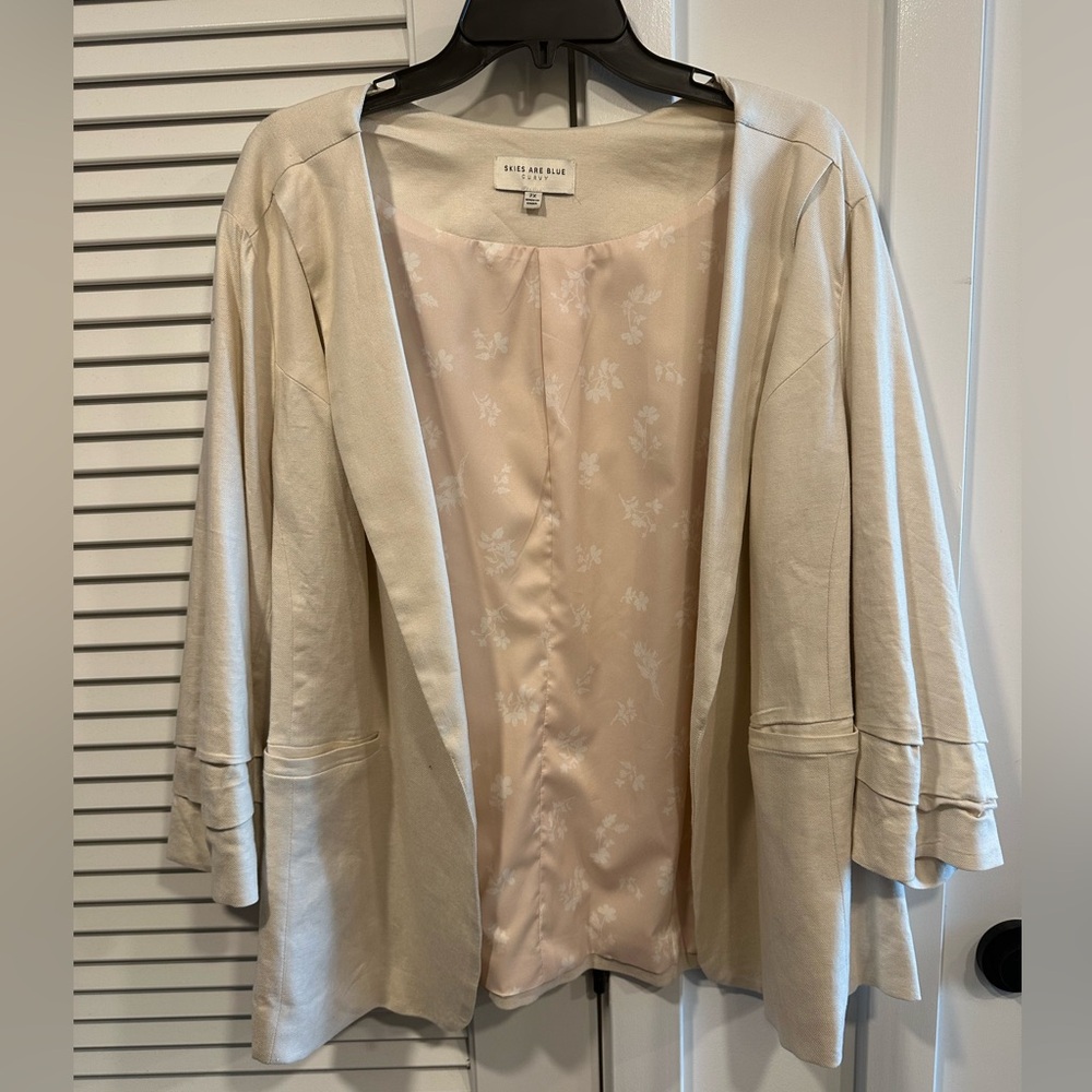 Skies Are Blue Raja Collarless Blazer